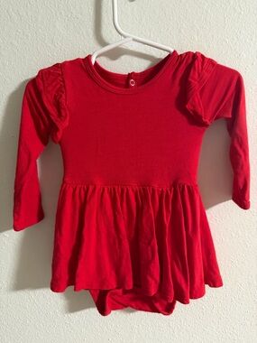 Kyte BABY Red Long-Sleeve Dress Bodysuit